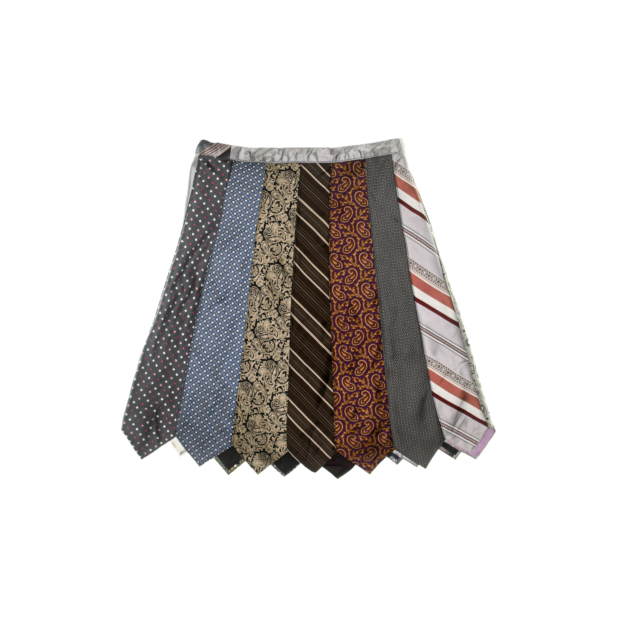 Mixed Grays Tie Skirt