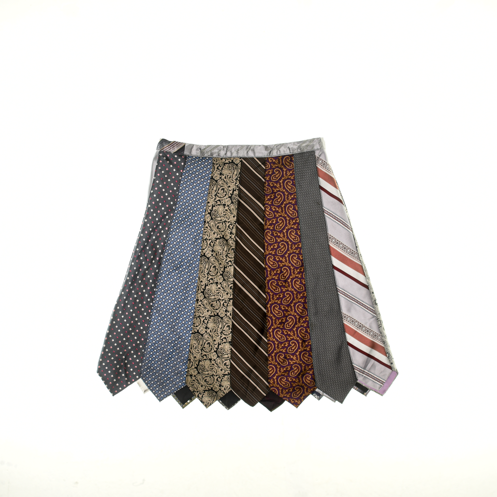 Mixed Grays Tie Skirt