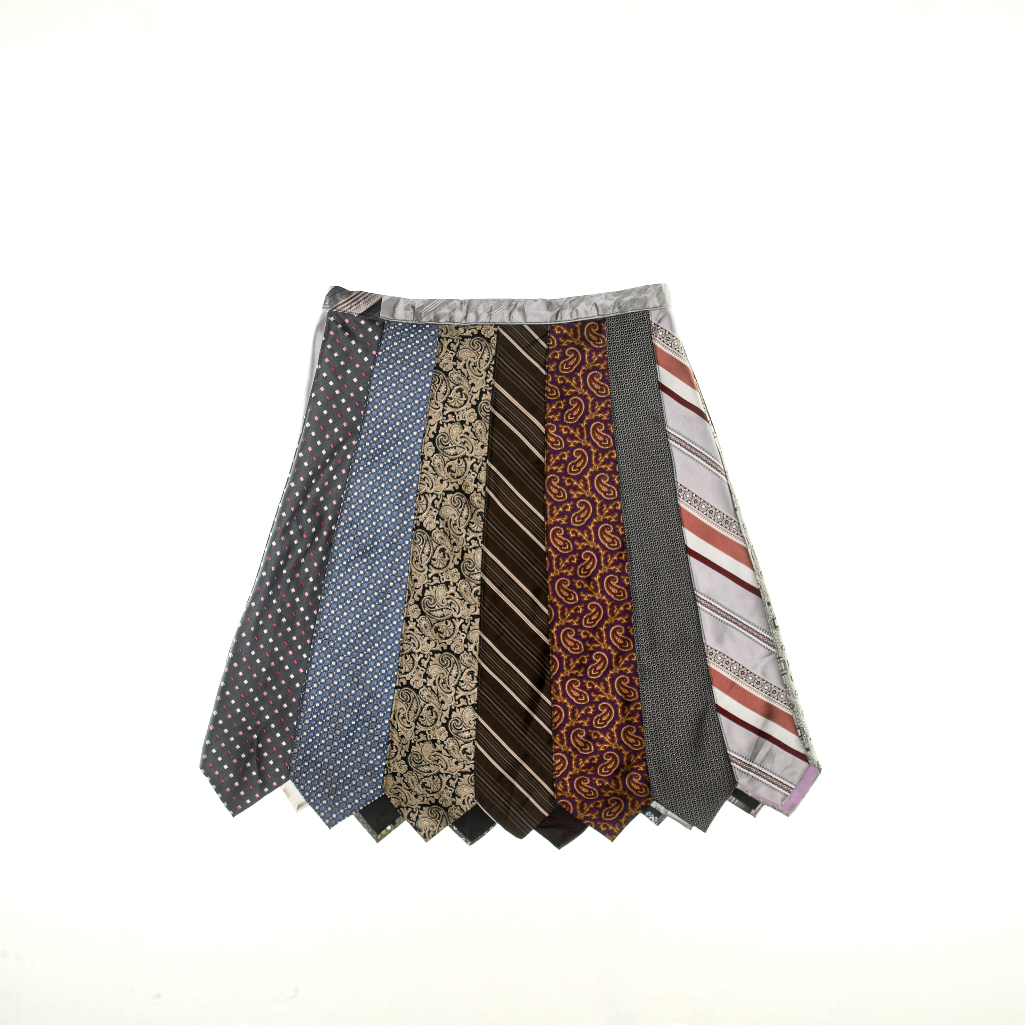 Mixed Grays Tie Skirt