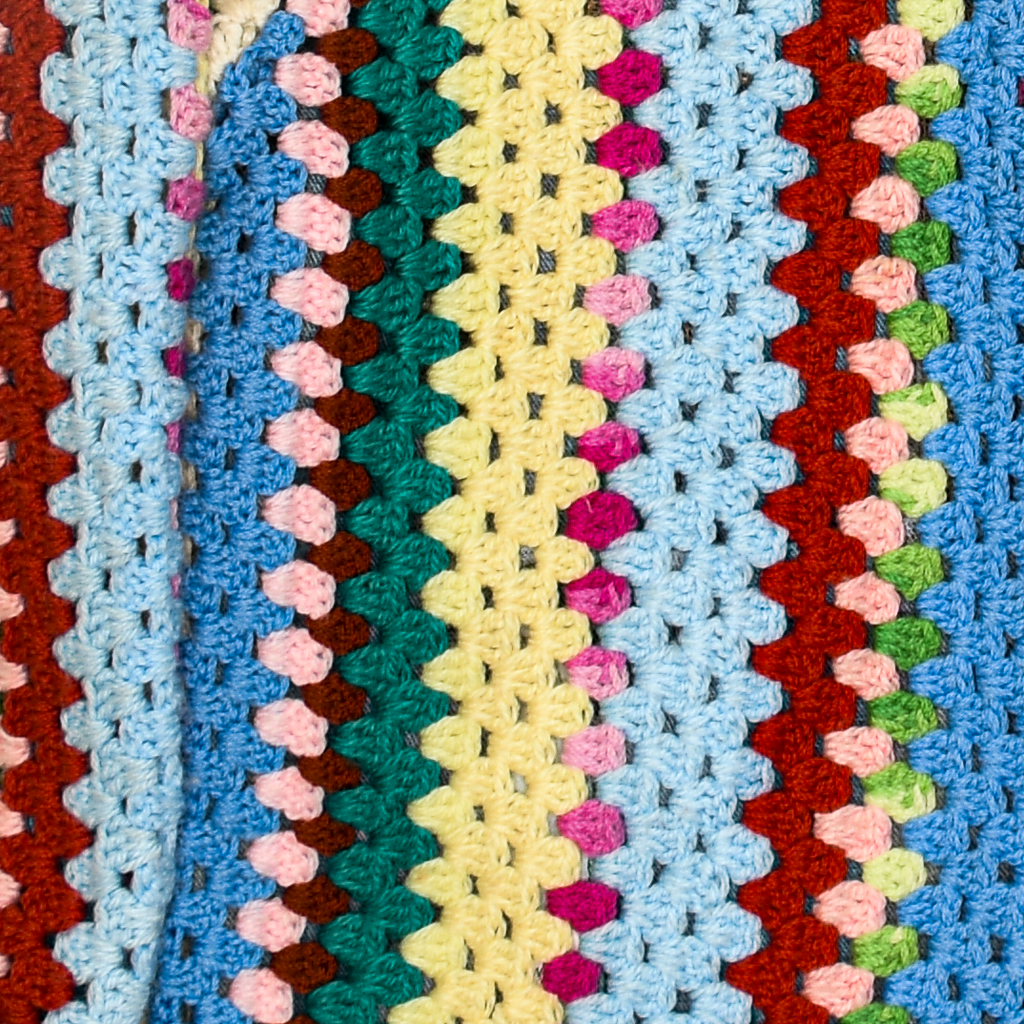Granny Square Afghan Reversible Denim Jacket