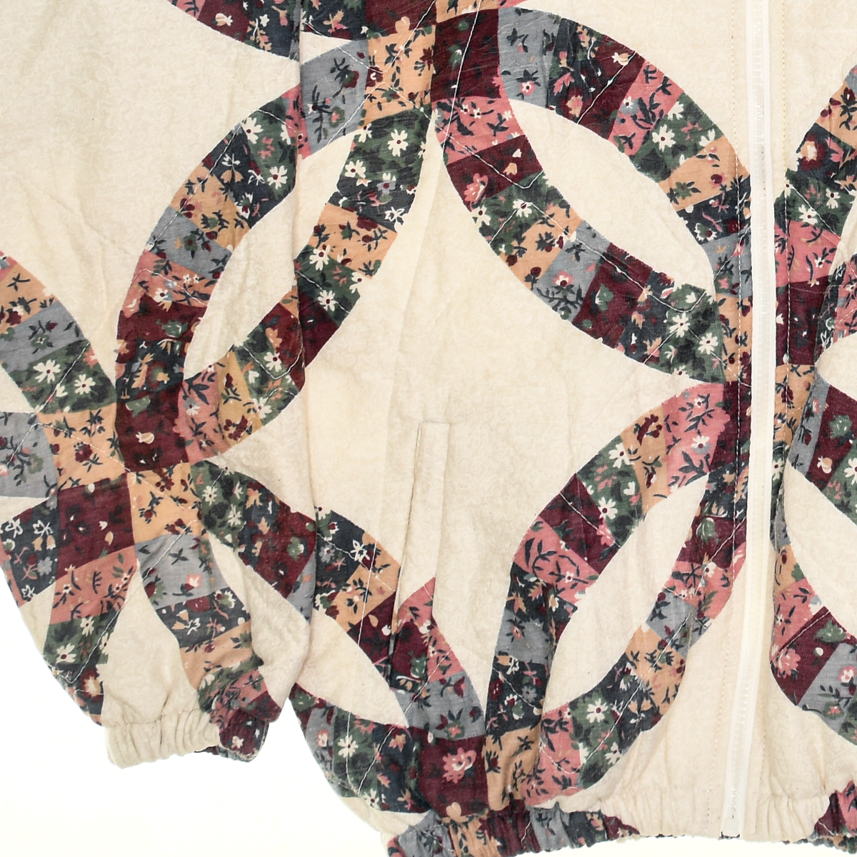 Burgundy & Green Floral Classic Quilt Bomber