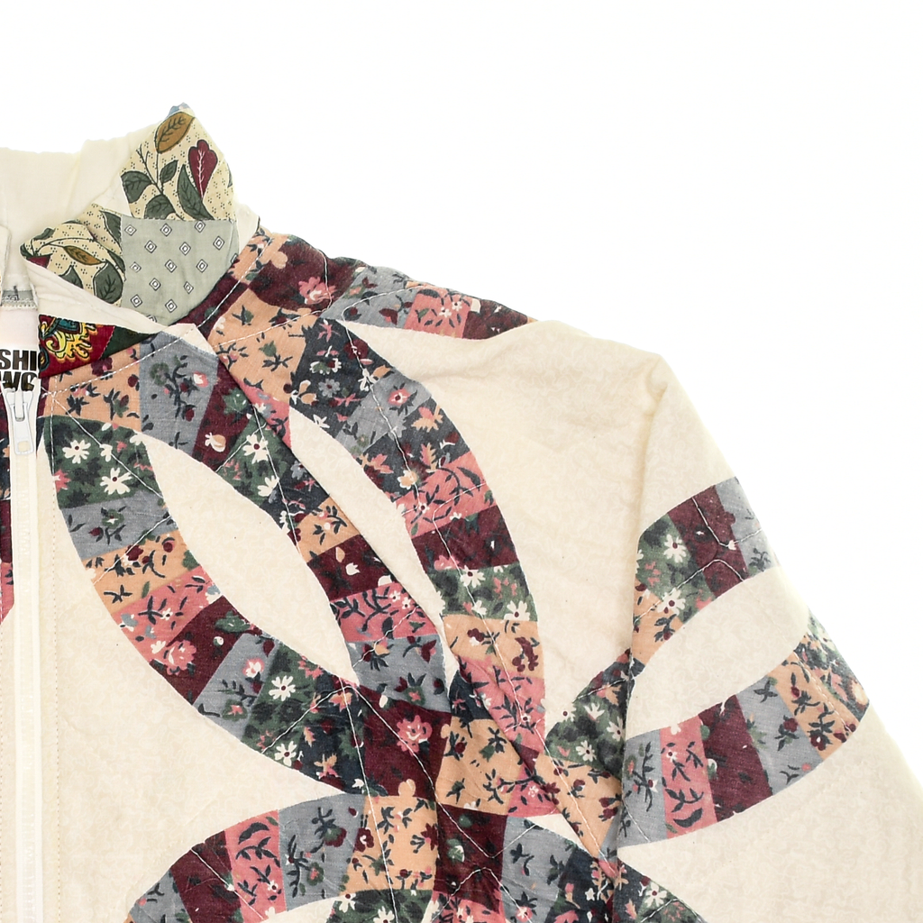 Burgundy & Green Floral Classic Quilt Bomber