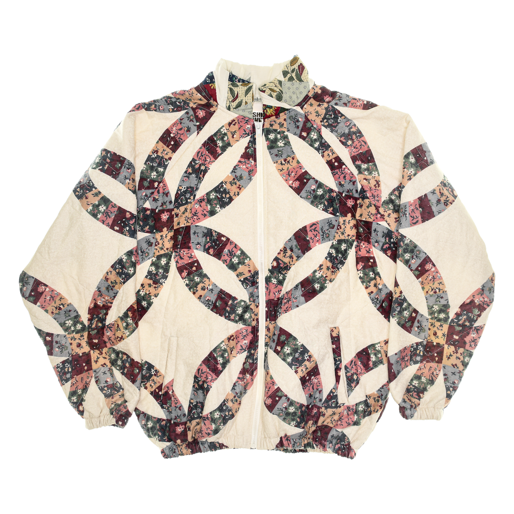 Burgundy & Green Floral Classic Quilt Bomber
