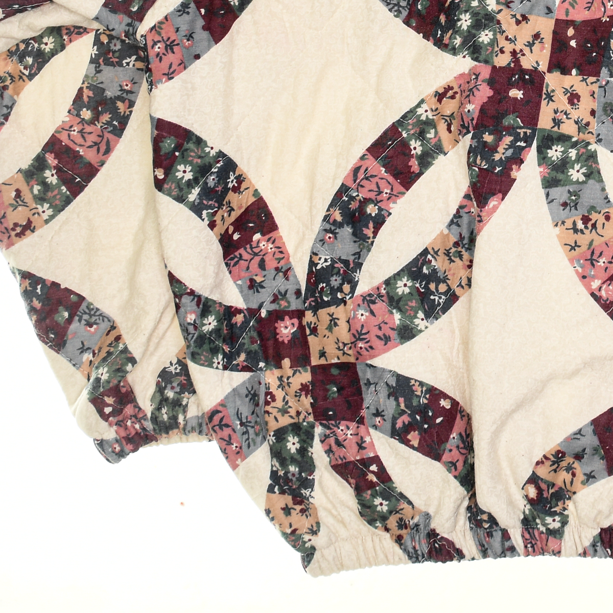 Burgundy & Green Floral Classic Quilt Bomber