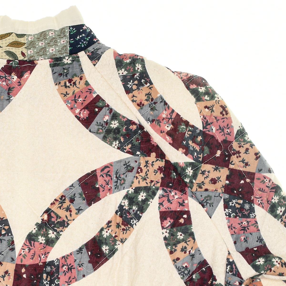 Burgundy & Green Floral Classic Quilt Bomber