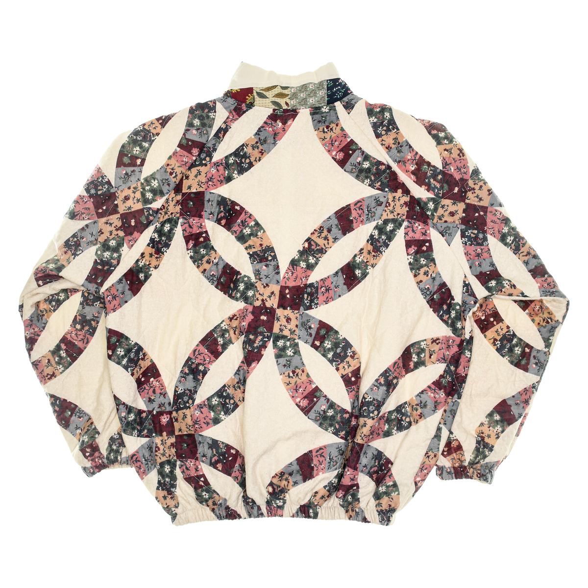 Burgundy & Green Floral Classic Quilt Bomber