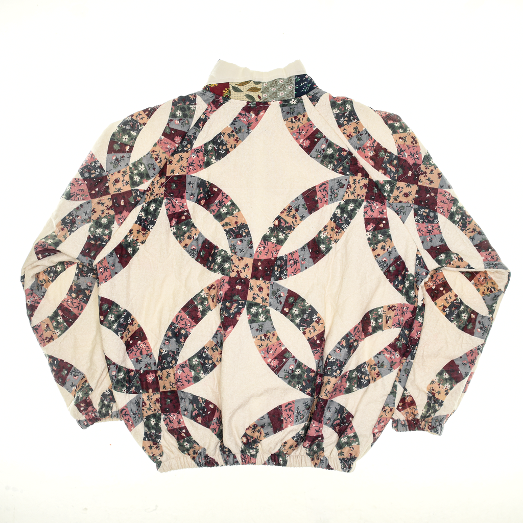 Burgundy & Green Floral Classic Quilt Bomber