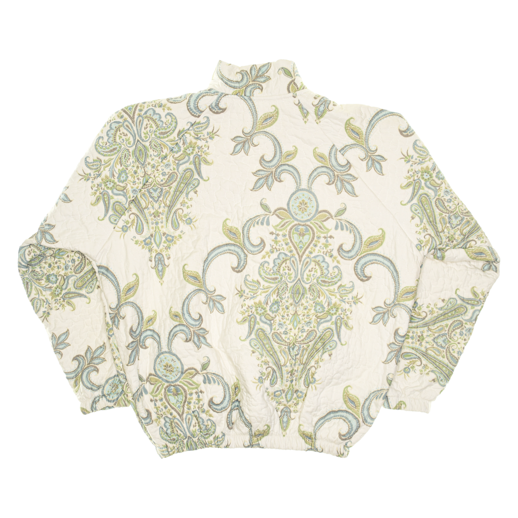 Cream & Green Floral Print Classic Quilt Bomber