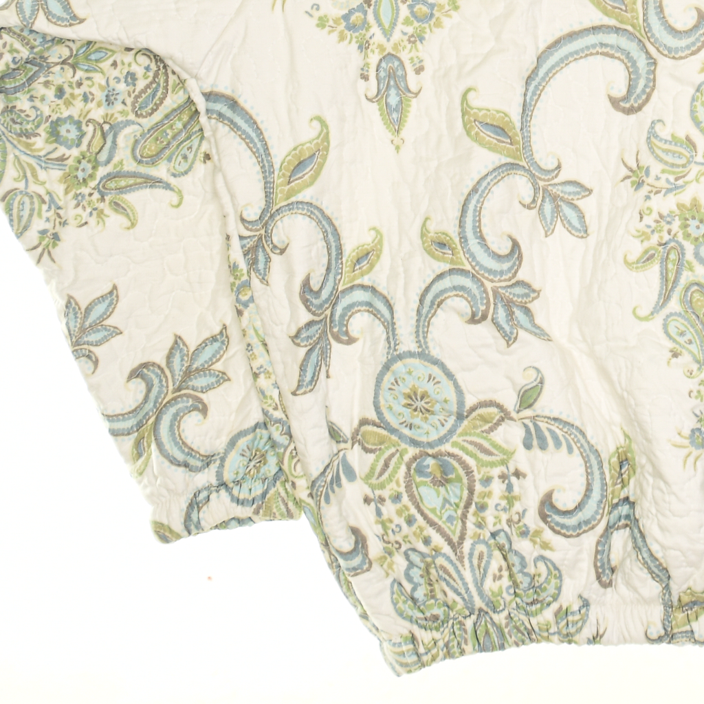Cream & Green Floral Print Classic Quilt Bomber