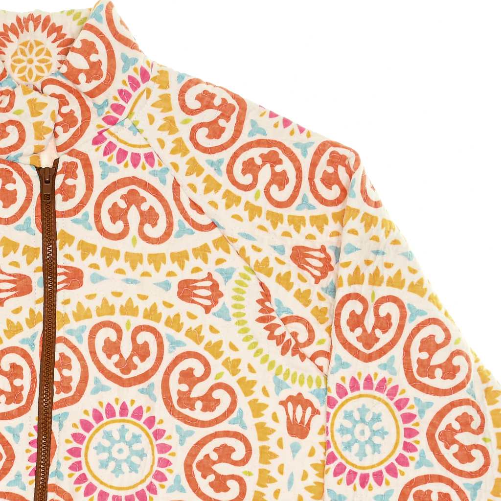 Coral Pink Mandolin Classic Quilt Bomber