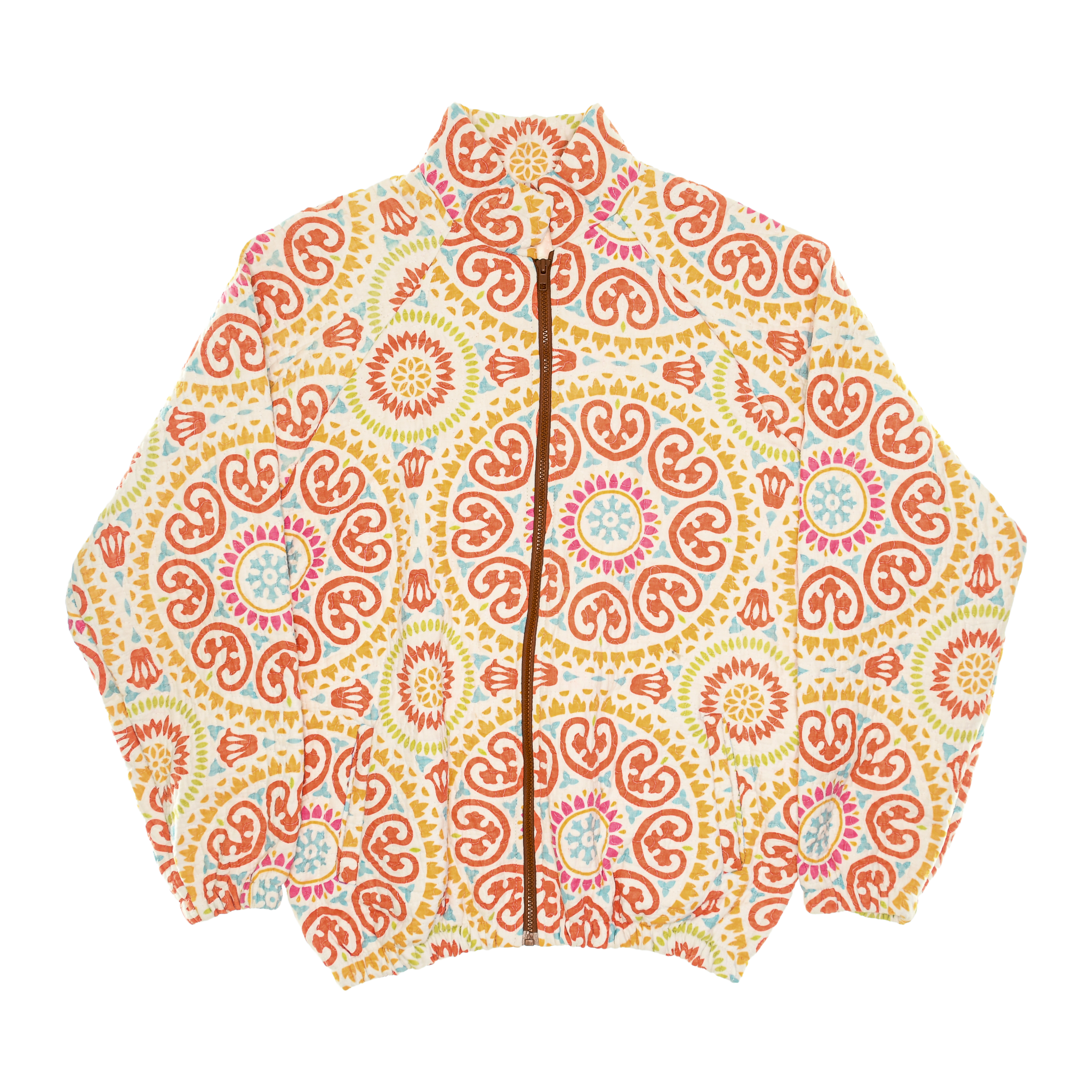 Coral Pink Mandolin Classic Quilt Bomber
