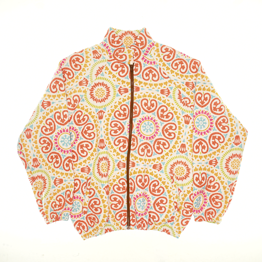 Coral Pink Mandolin Classic Quilt Bomber