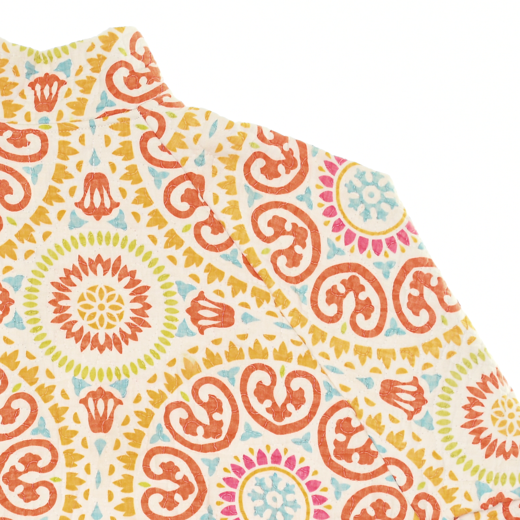 Coral Pink Mandolin Classic Quilt Bomber
