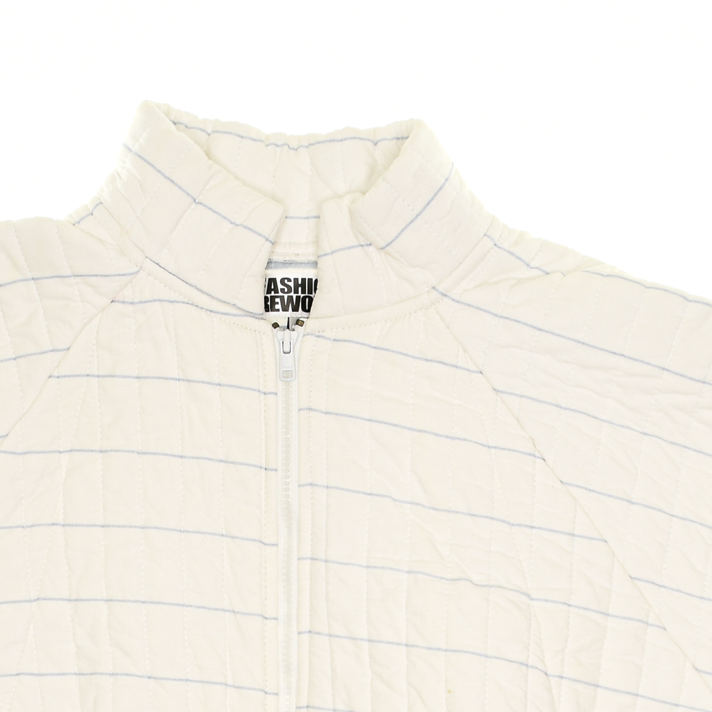 White & Gray Minimalist Classic Quilt Bomber