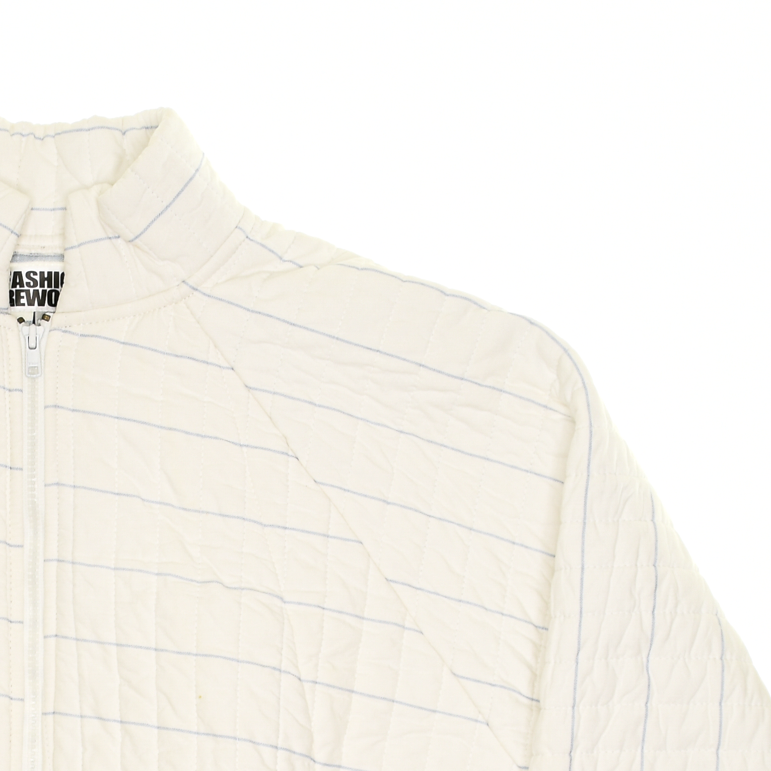 White & Gray Minimalist Classic Quilt Bomber
