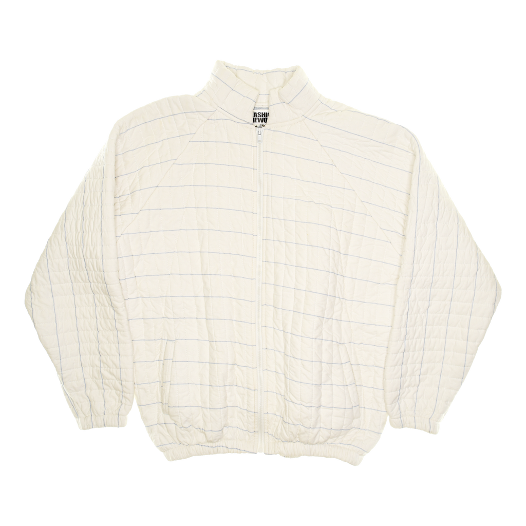 White & Gray Minimalist Classic Quilt Bomber