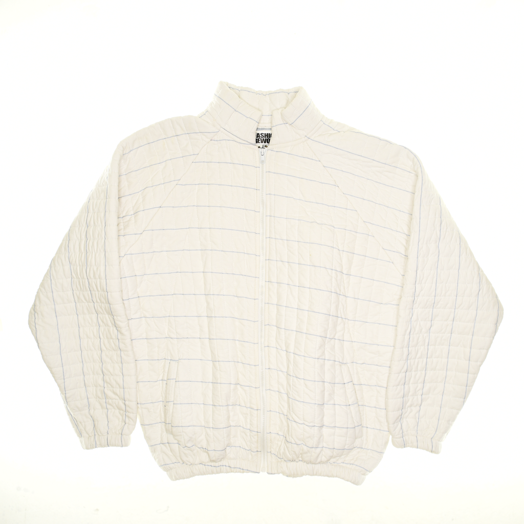 White & Gray Minimalist Classic Quilt Bomber
