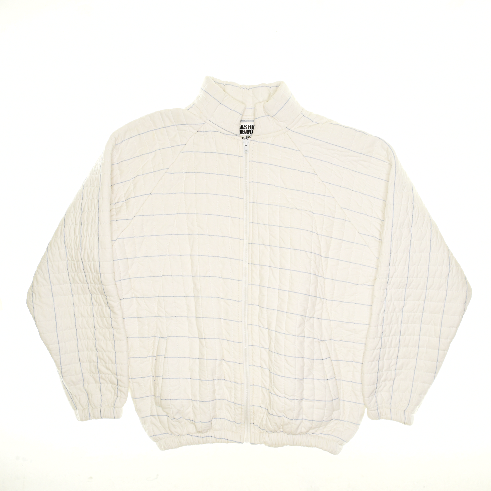 White & Gray Minimalist Classic Quilt Bomber