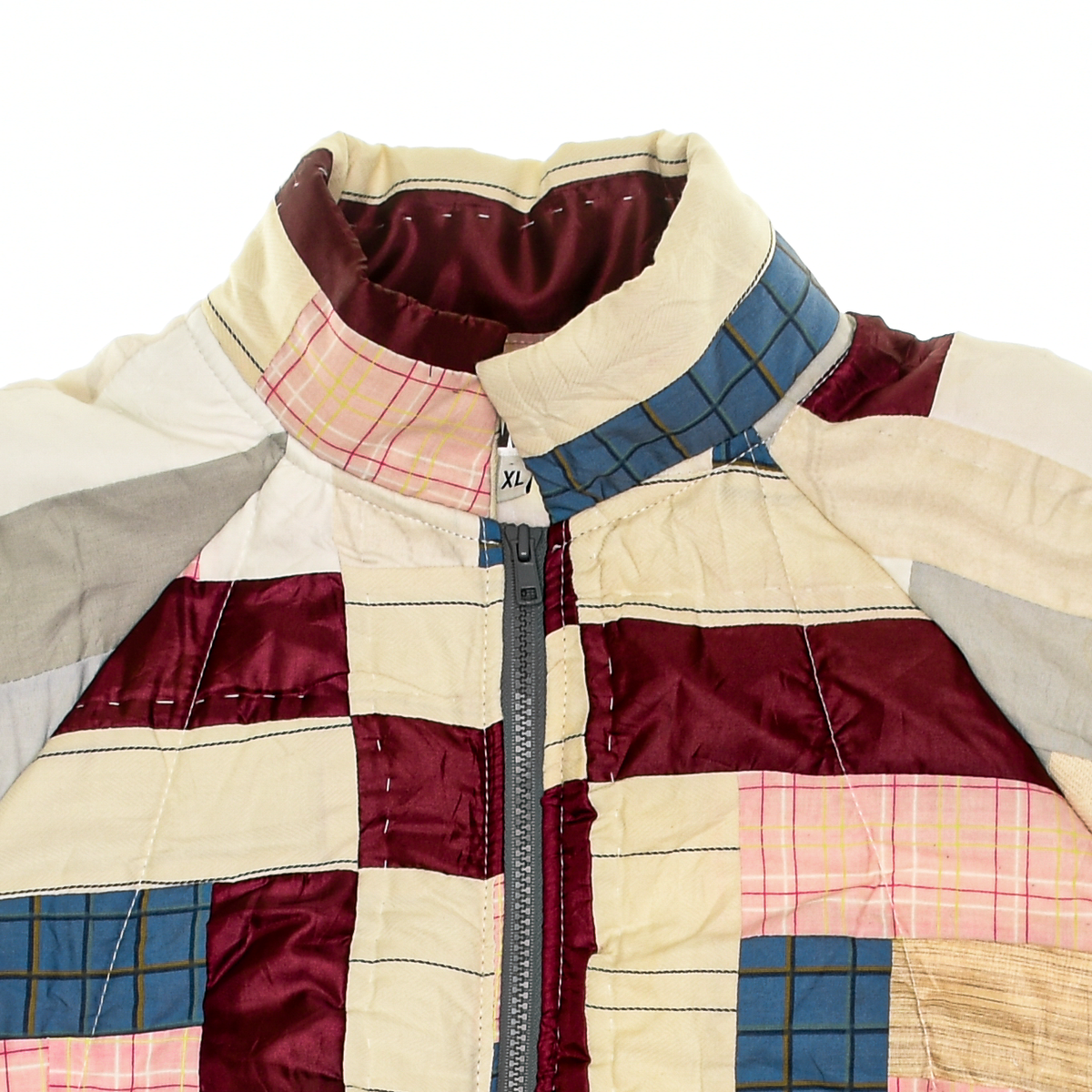 Mixed Material Silky Classic Quilt Bomber