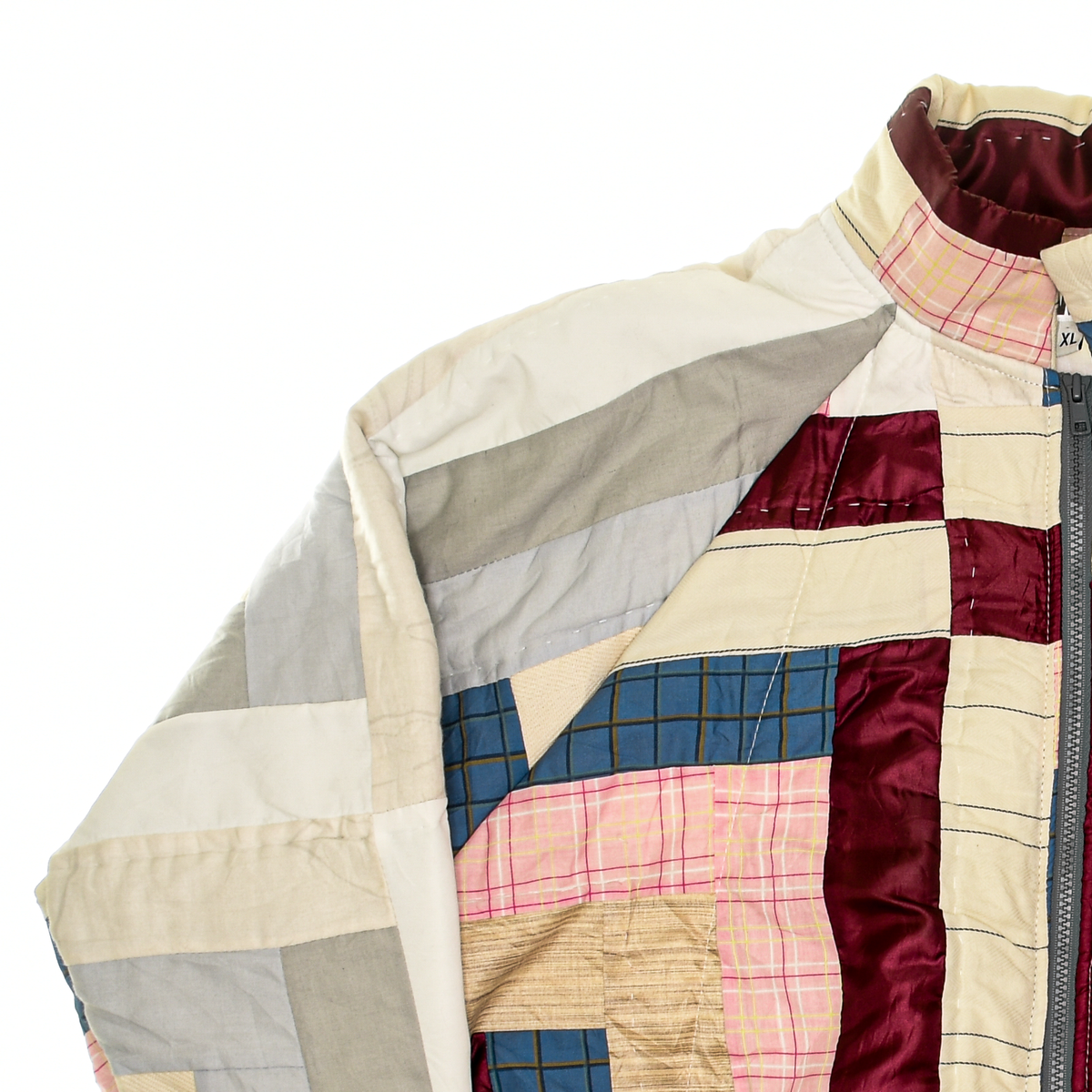 Mixed Material Silky Classic Quilt Bomber