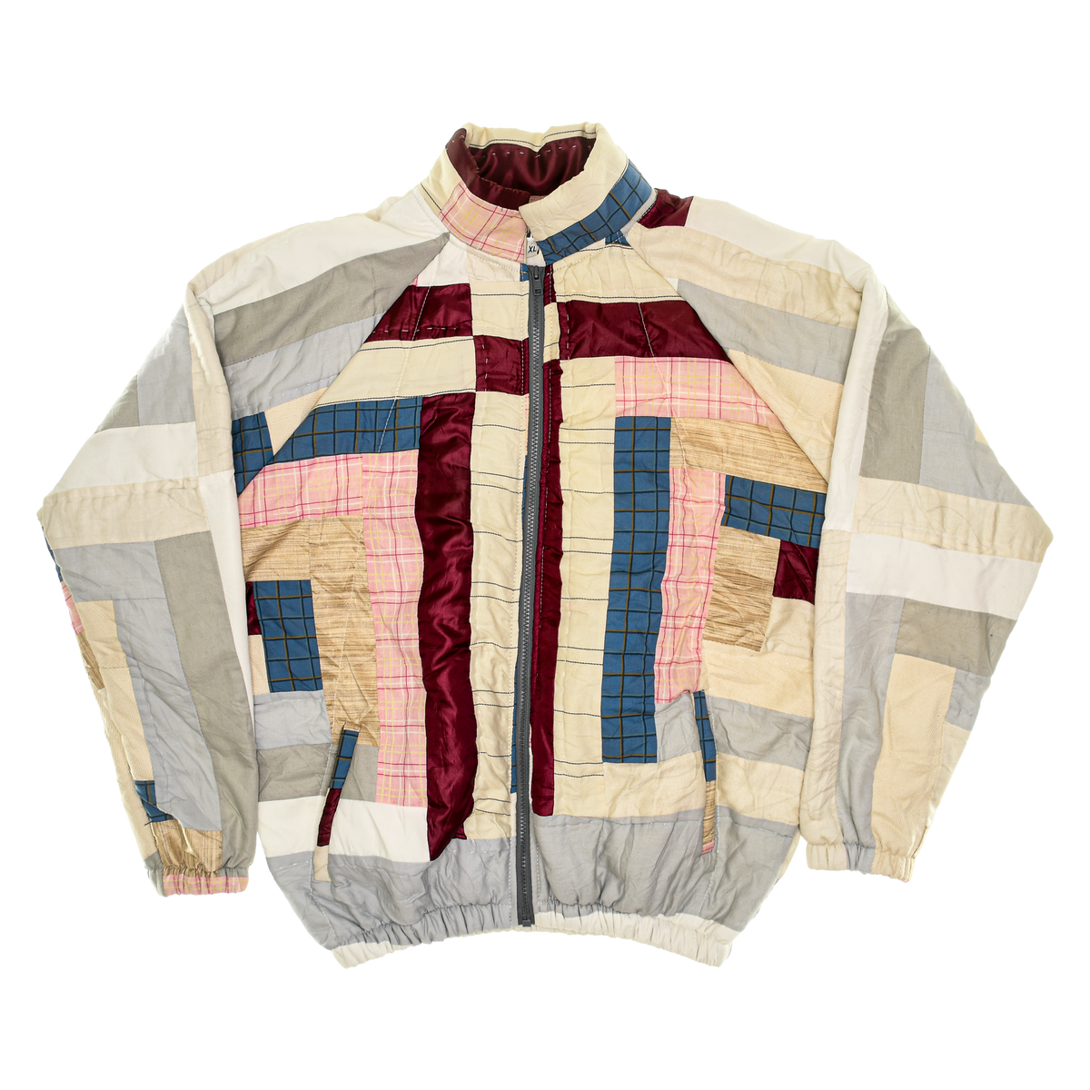 Mixed Material Silky Classic Quilt Bomber