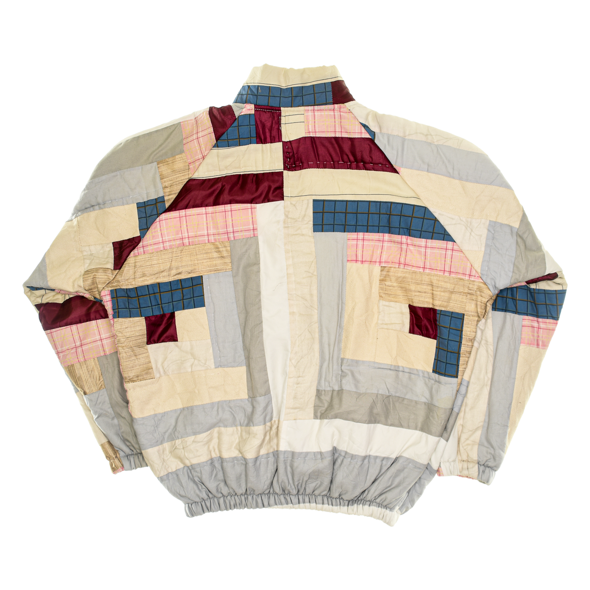 Mixed Material Silky Classic Quilt Bomber