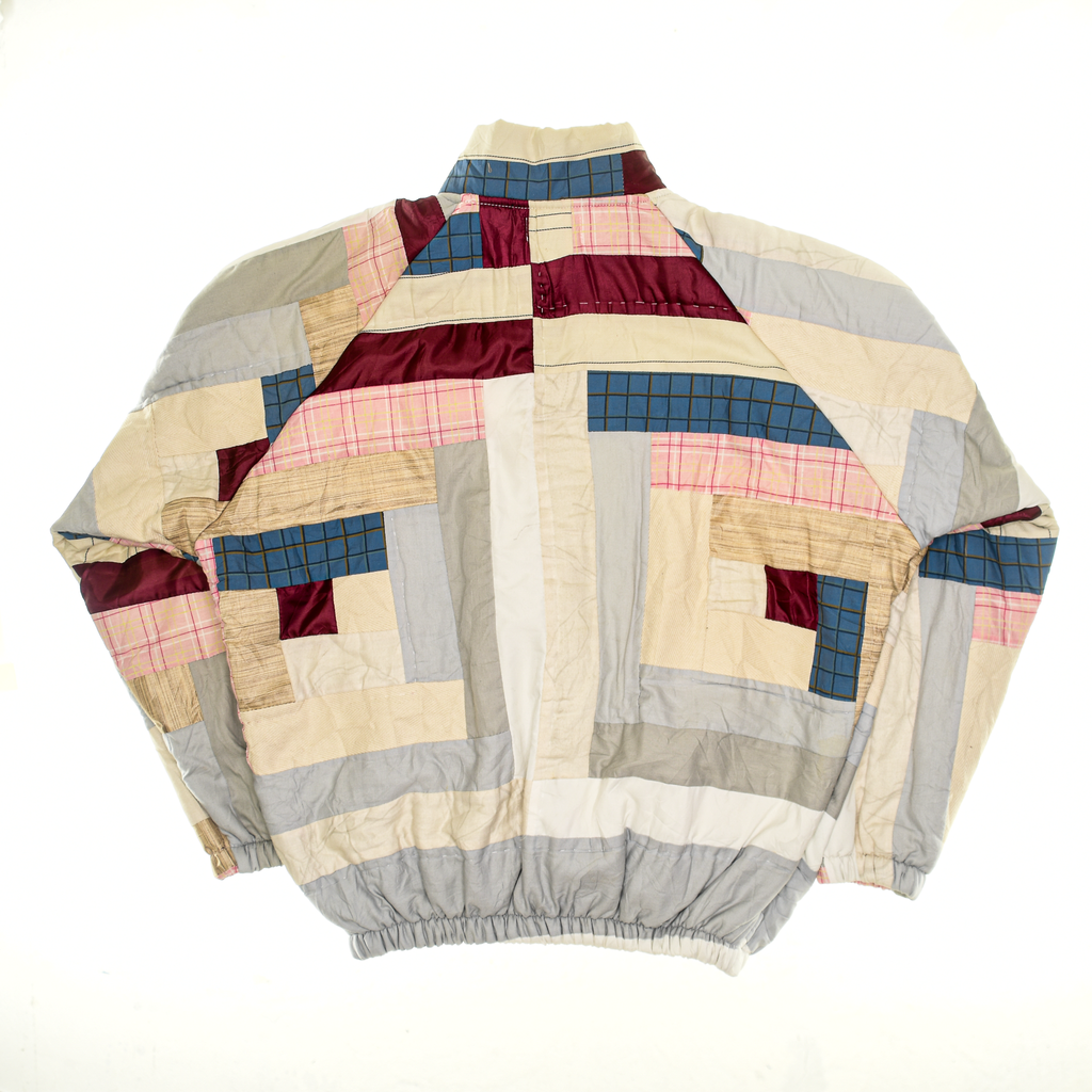 Mixed Material Silky Classic Quilt Bomber