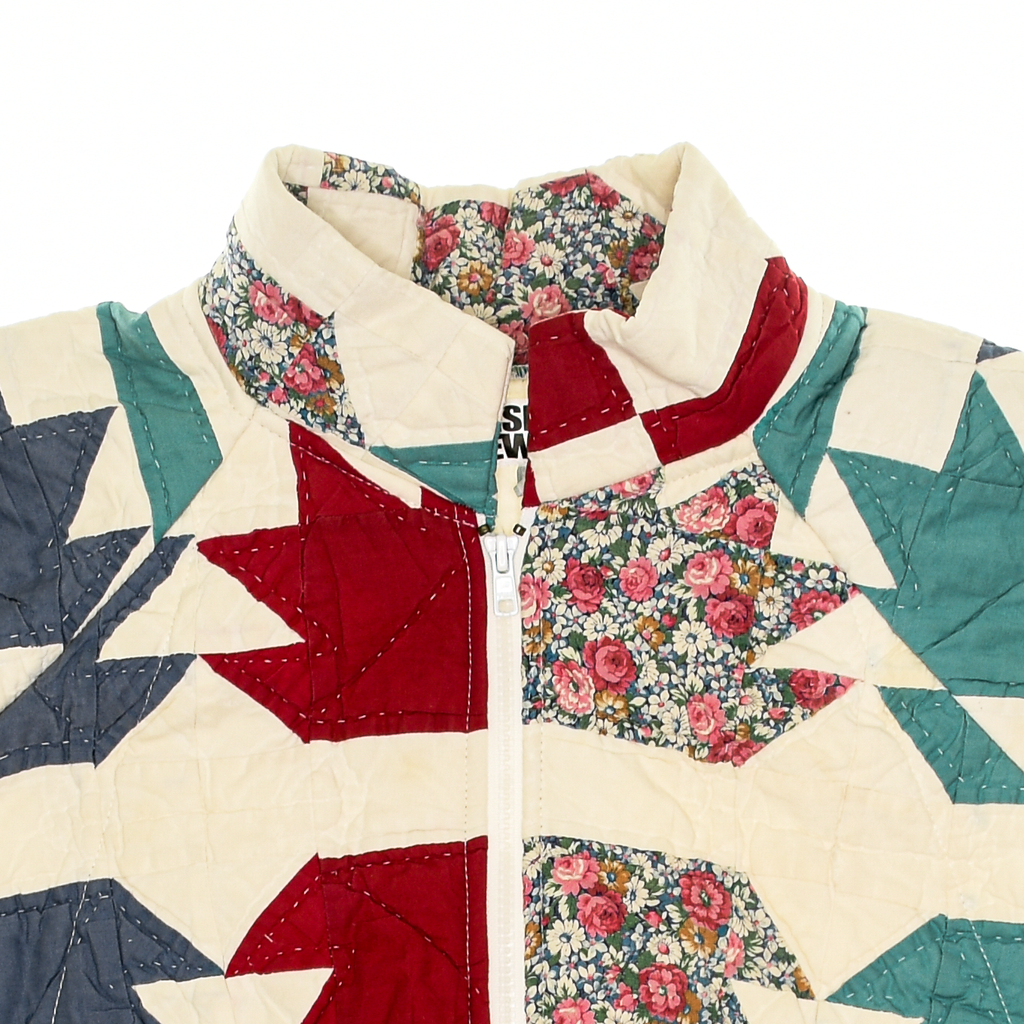 Red, Teal, & Blue Maple Leaf Classic Quilt Bomber