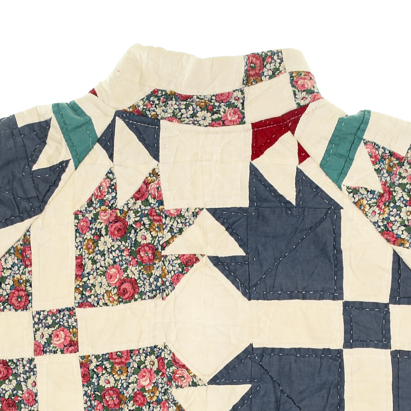 Red, Teal, & Blue Maple Leaf Classic Quilt Bomber