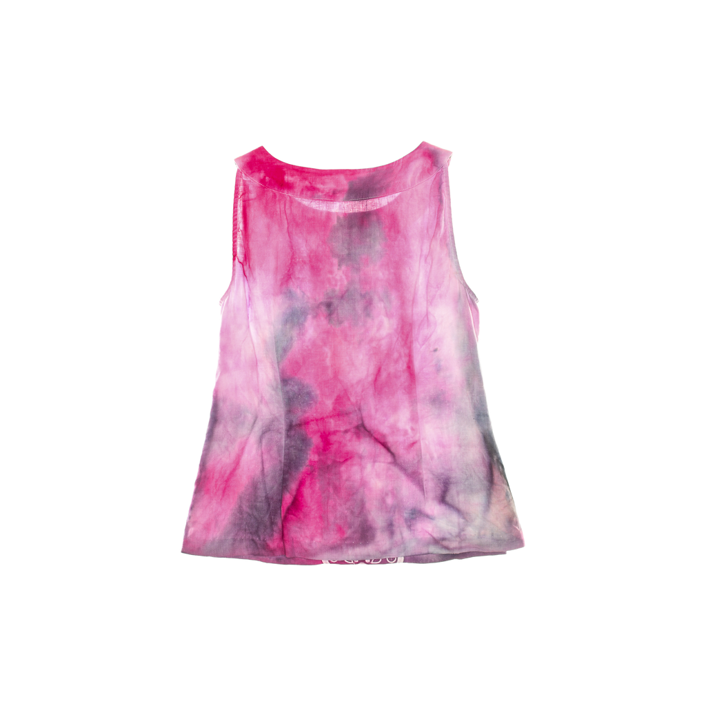 Ice Dye Daisy Linen Tank Top