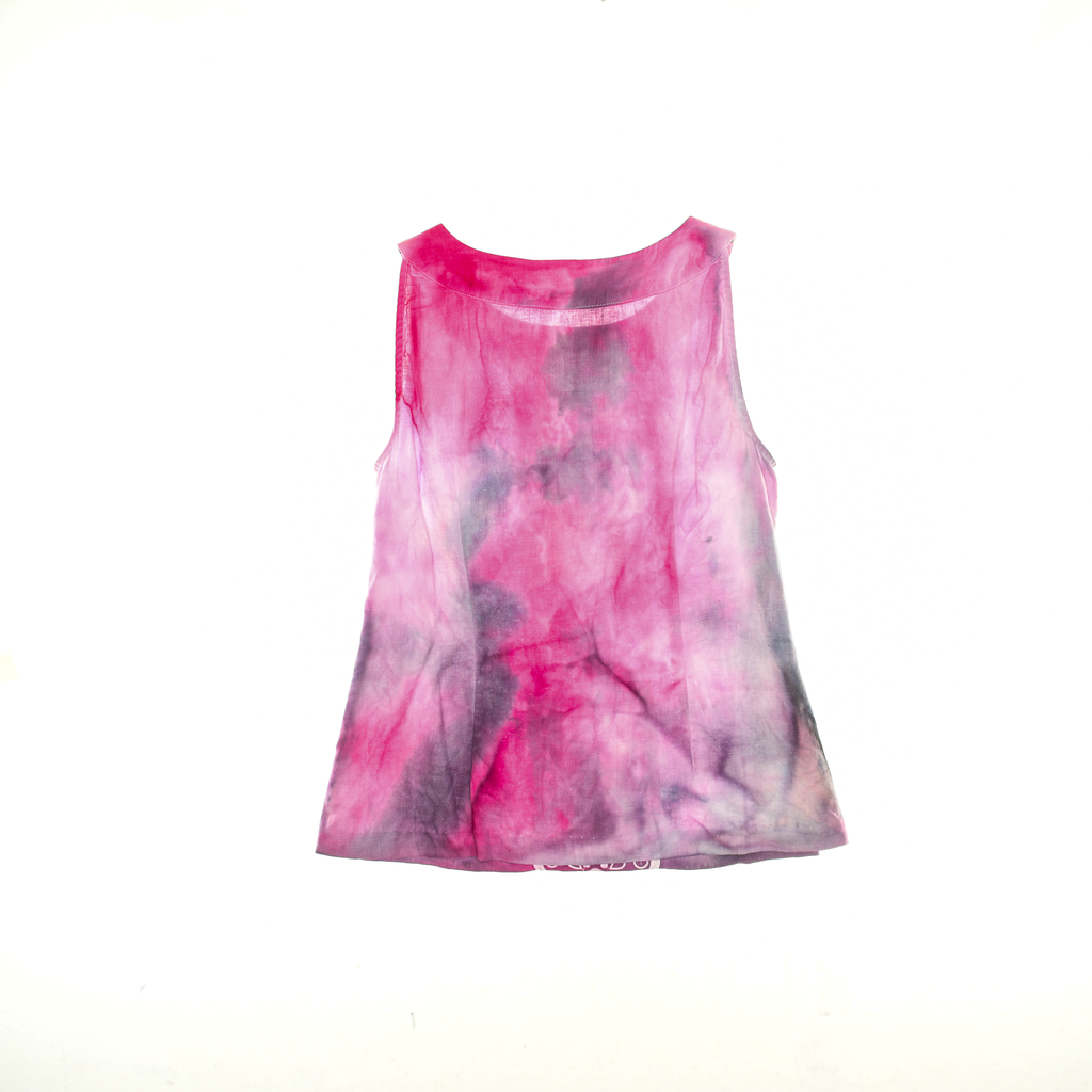 Ice Dye Daisy Linen Tank Top