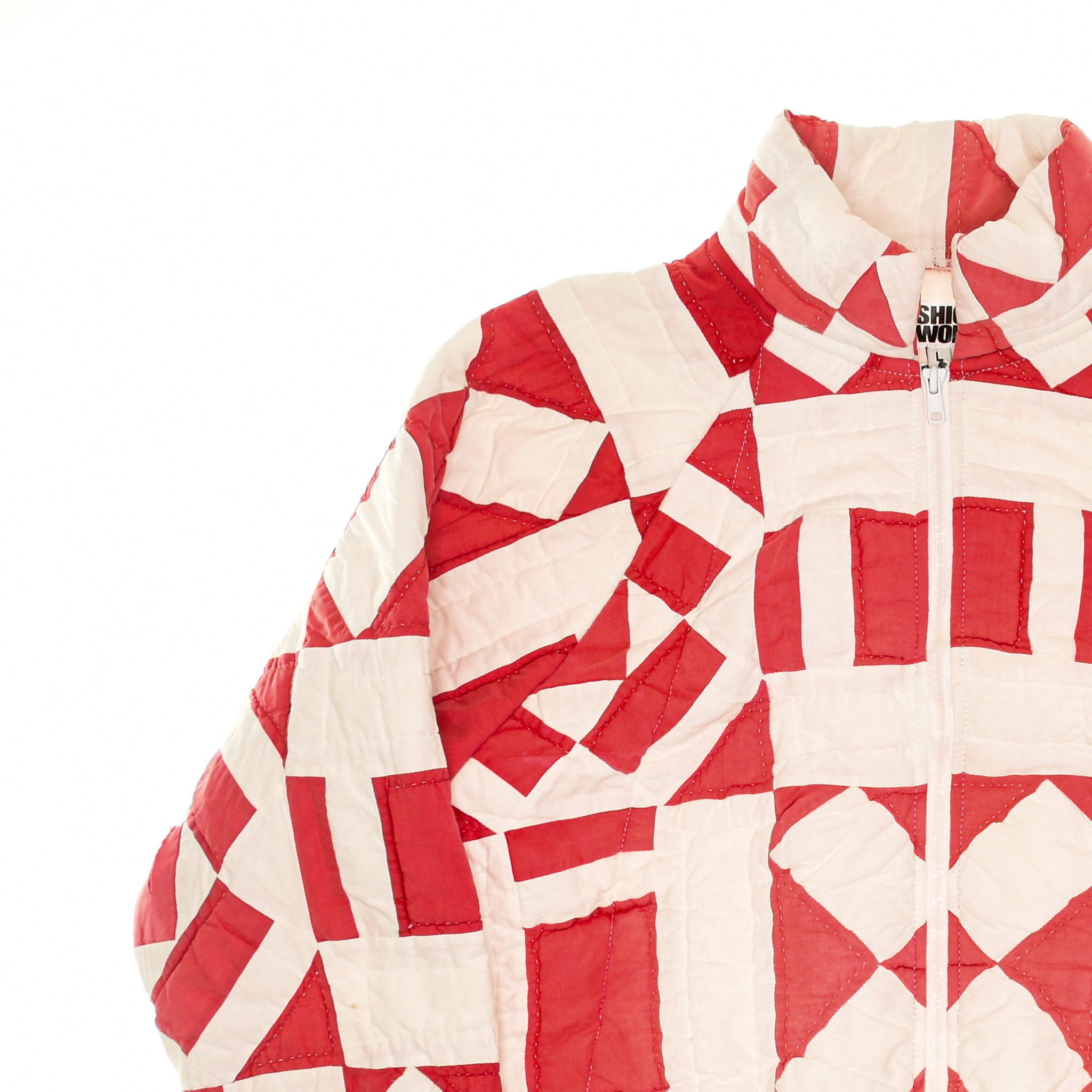 Red & White Vintage Sampler Classic Quilt Bomber