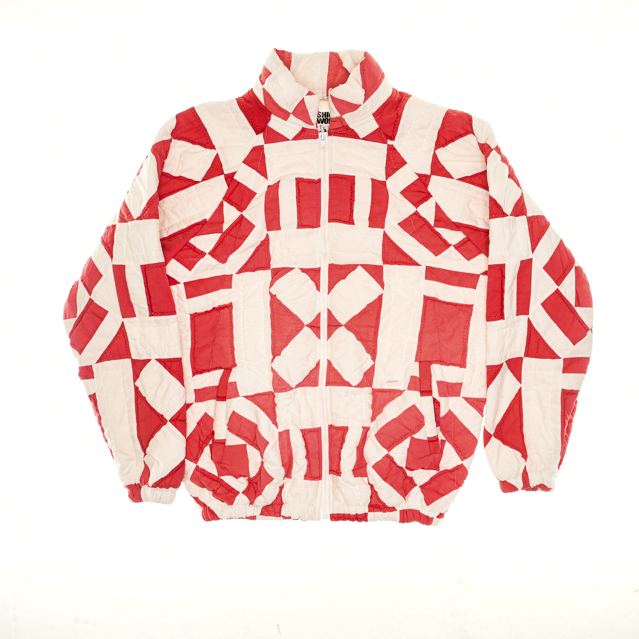 Red & White Vintage Sampler Classic Quilt Bomber