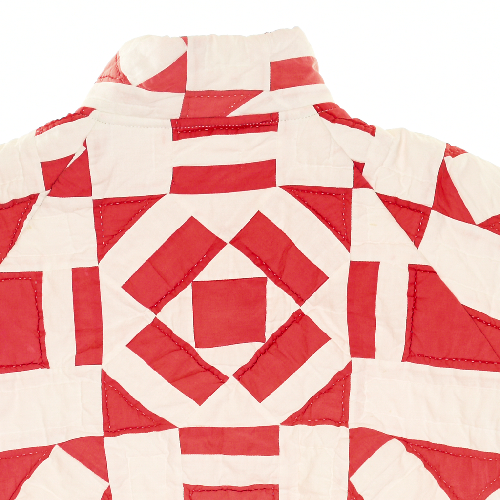 Red & White Vintage Sampler Classic Quilt Bomber