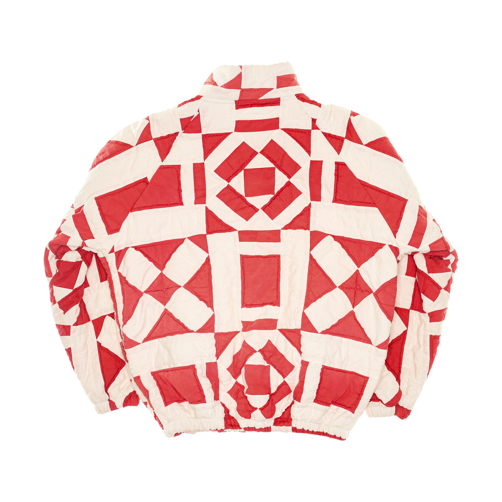 Red & White Vintage Sampler Classic Quilt Bomber