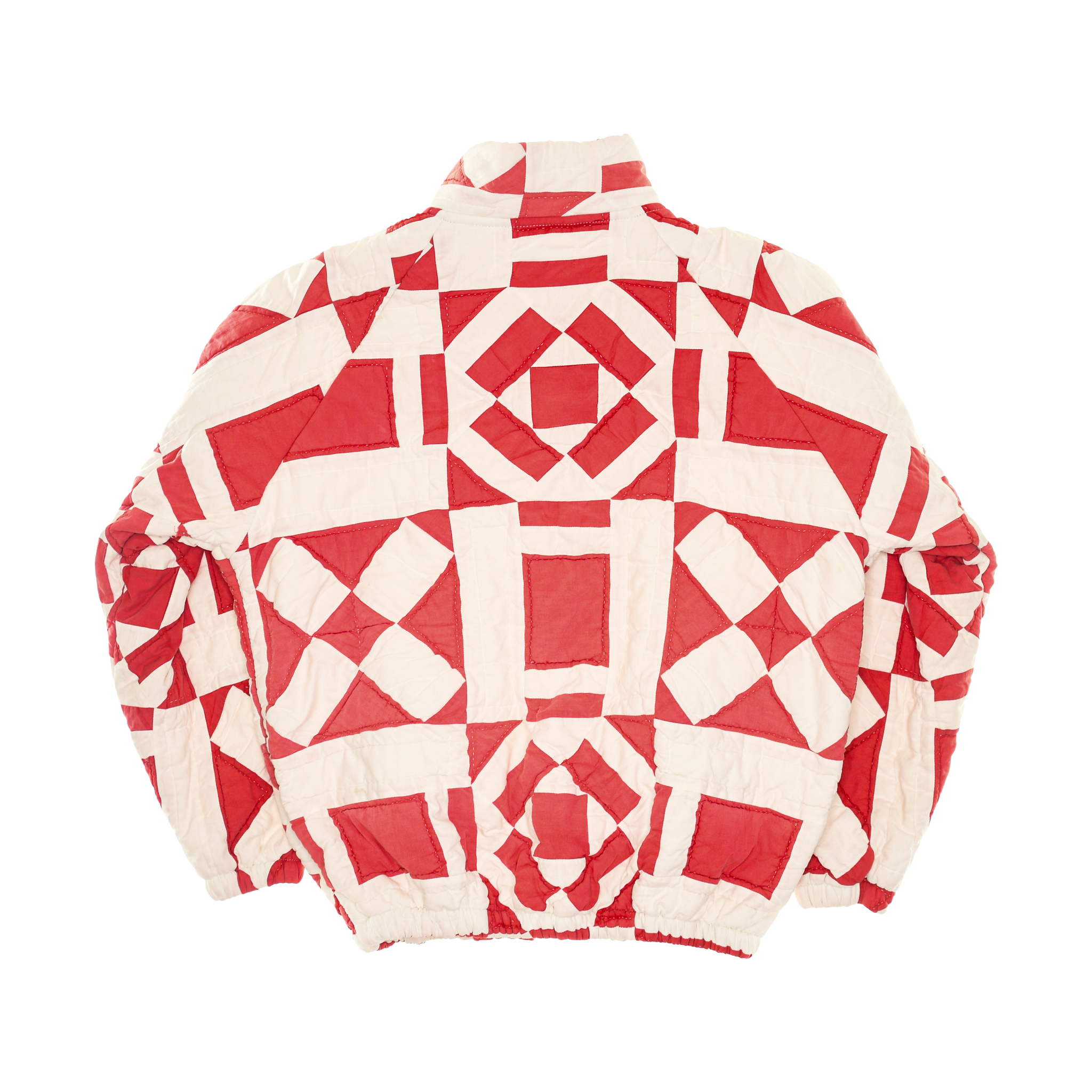 Red & White Vintage Sampler Classic Quilt Bomber
