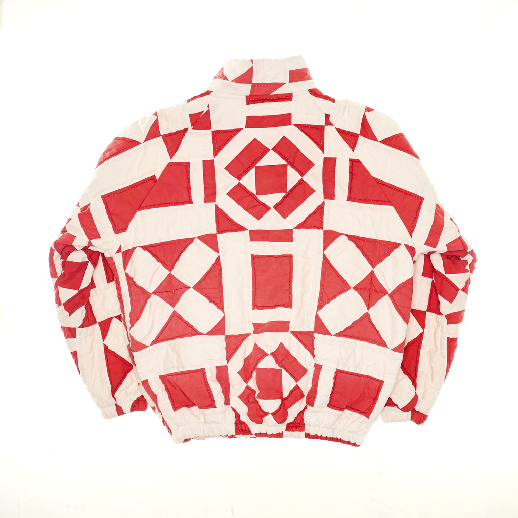 Red & White Vintage Sampler Classic Quilt Bomber