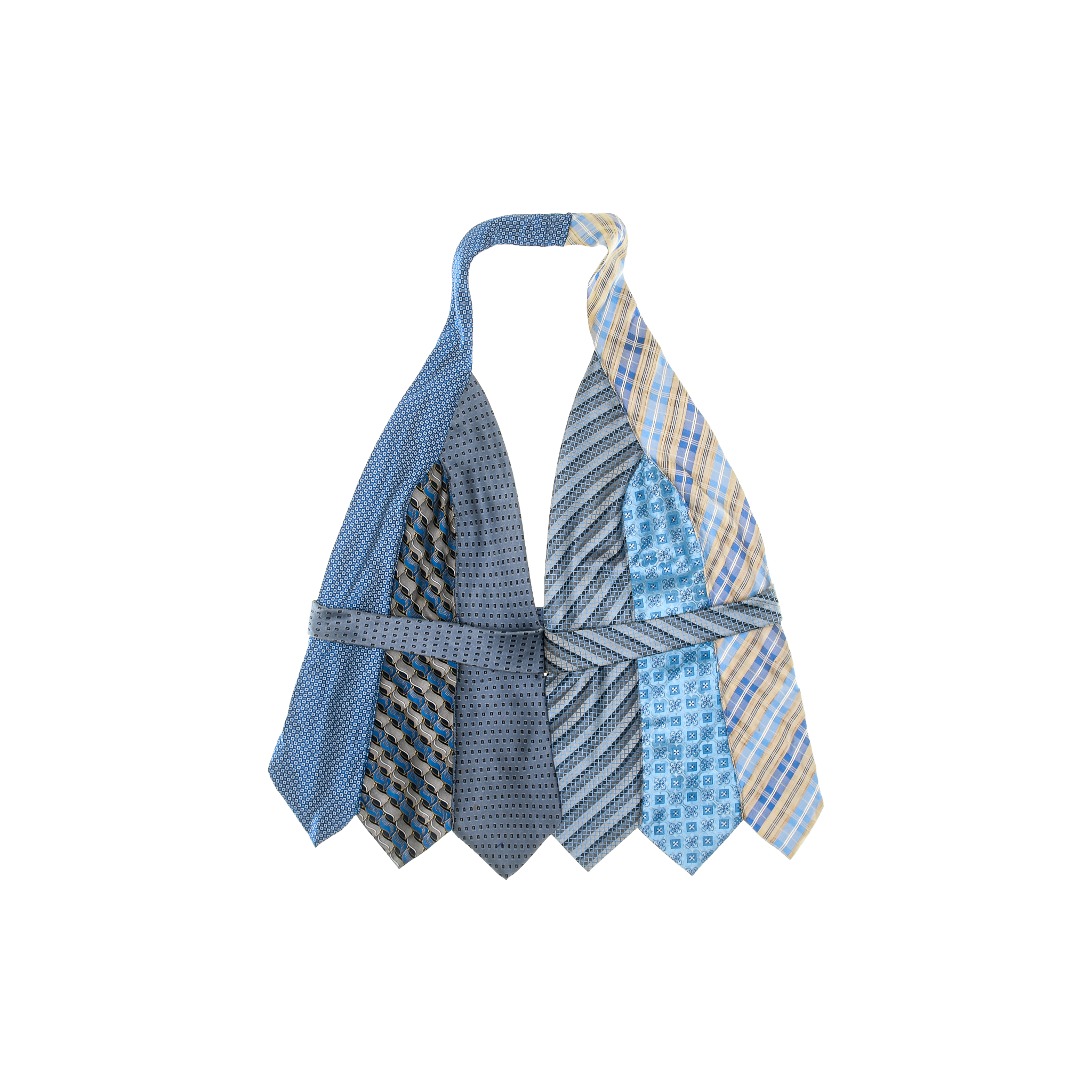 Mixed Blue Tie Halter Top