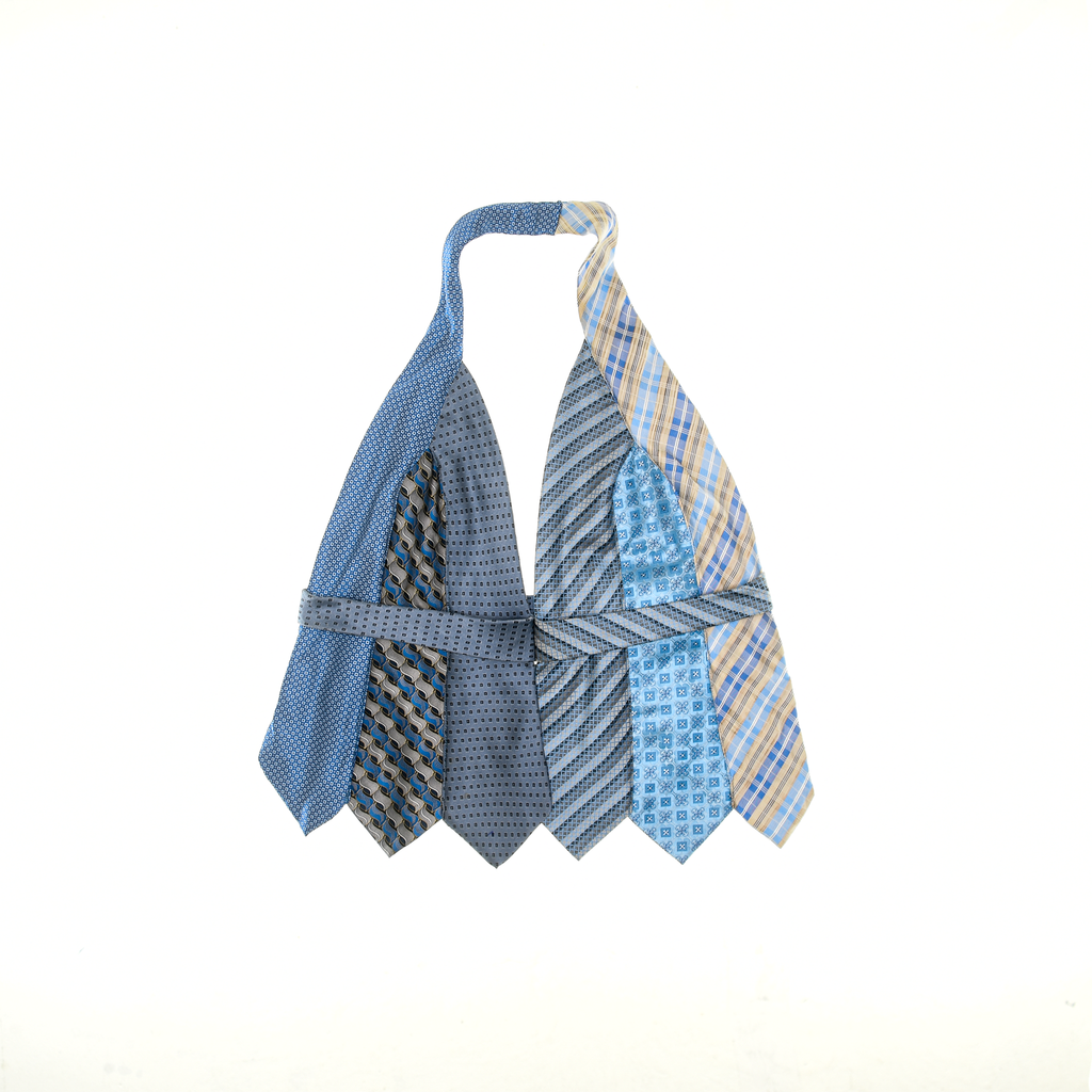 Mixed Blue Tie Halter Top