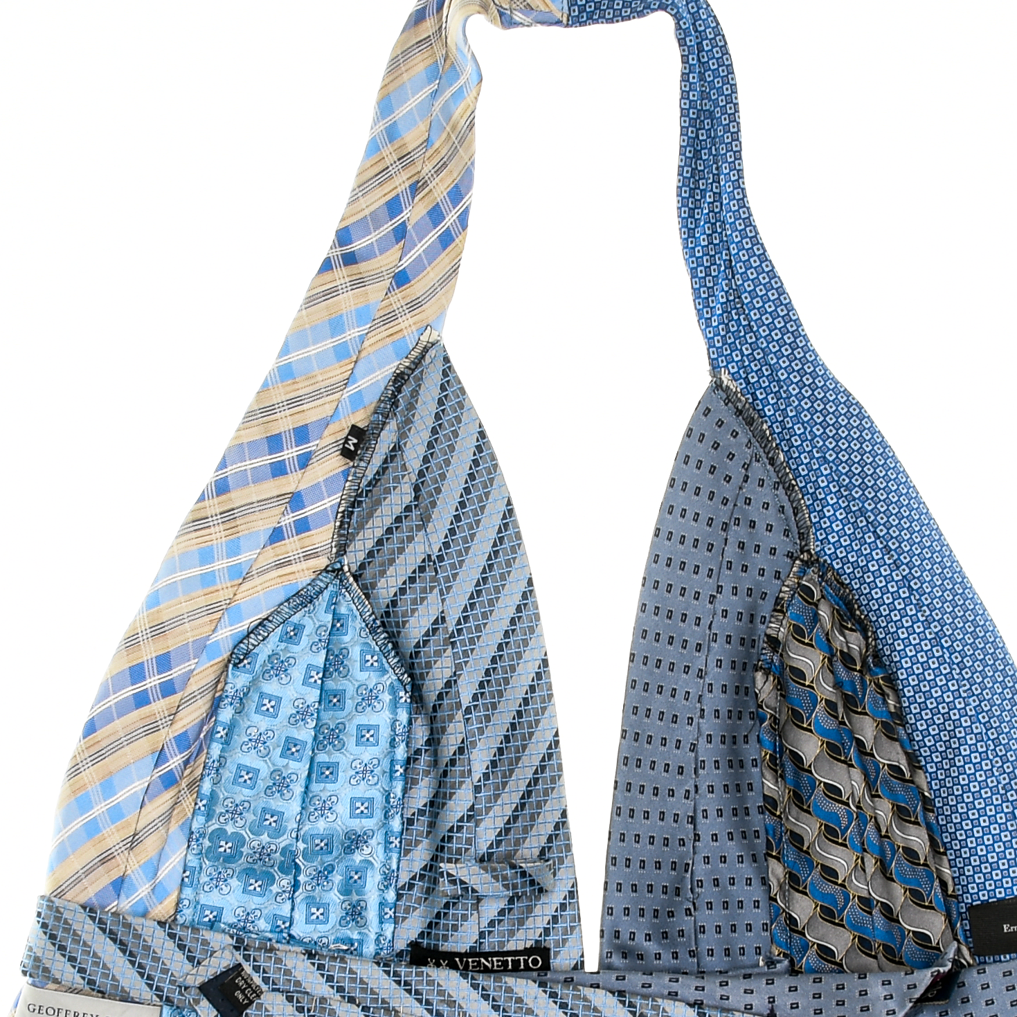 Mixed Blue Tie Halter Top