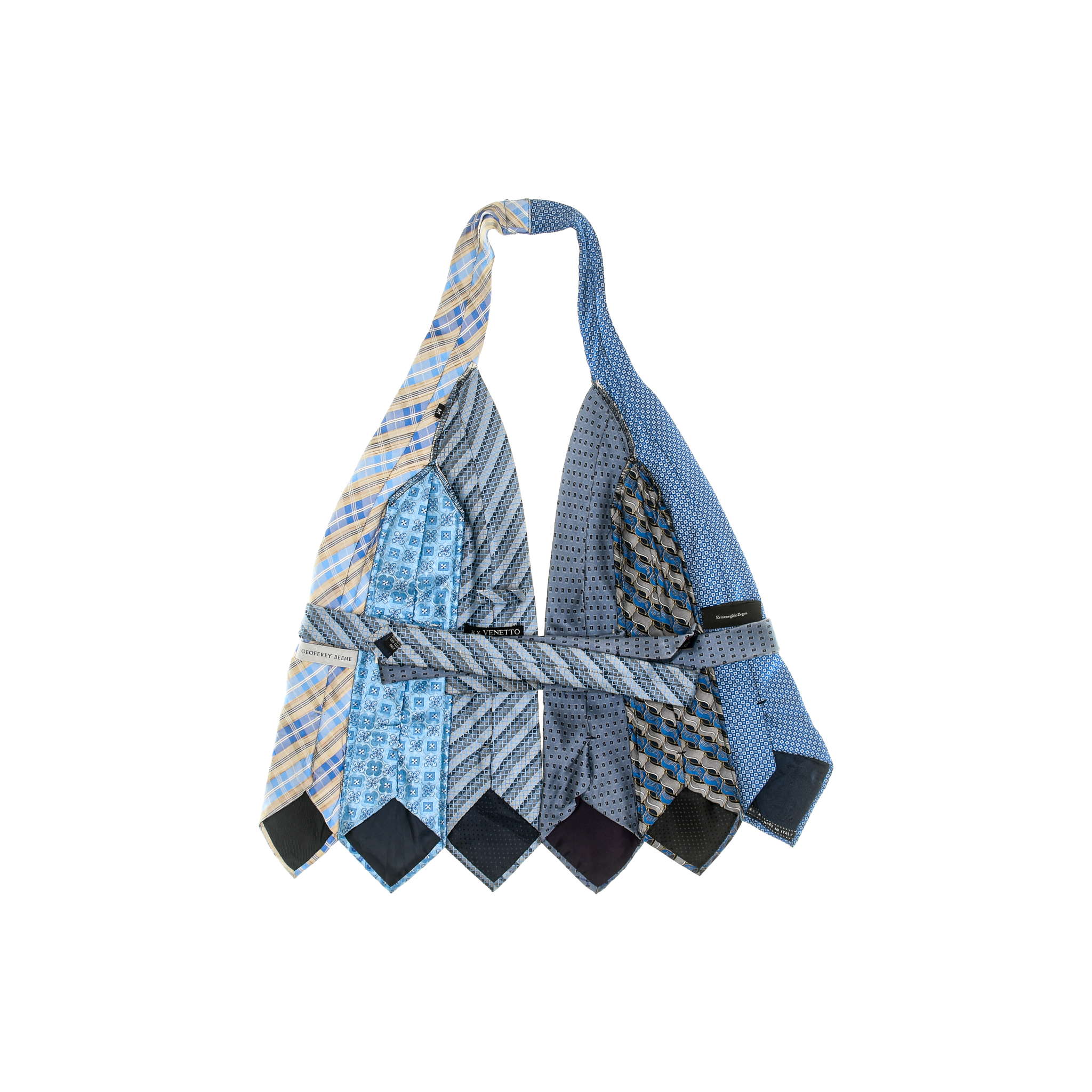 Mixed Blue Tie Halter Top
