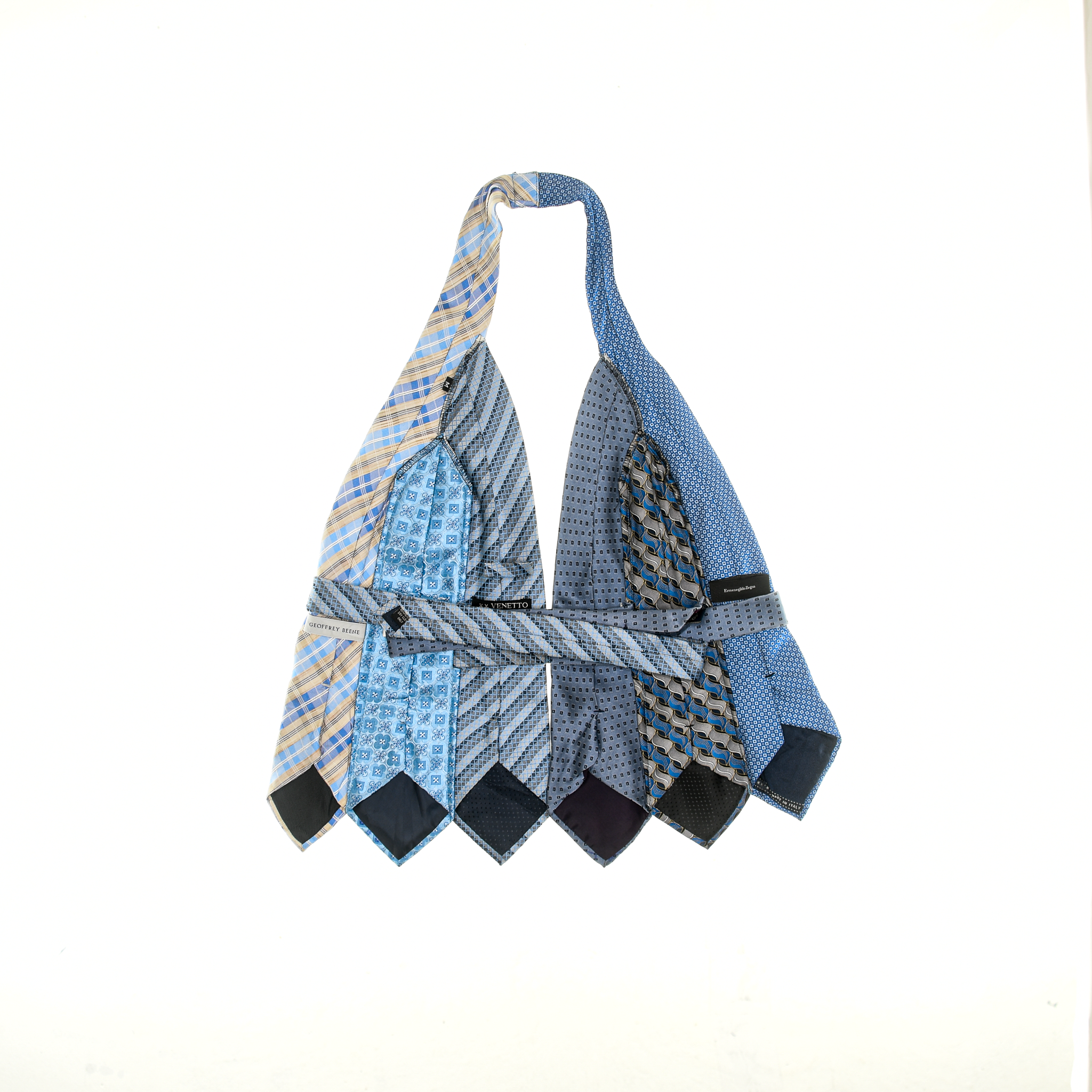 Mixed Blue Tie Halter Top