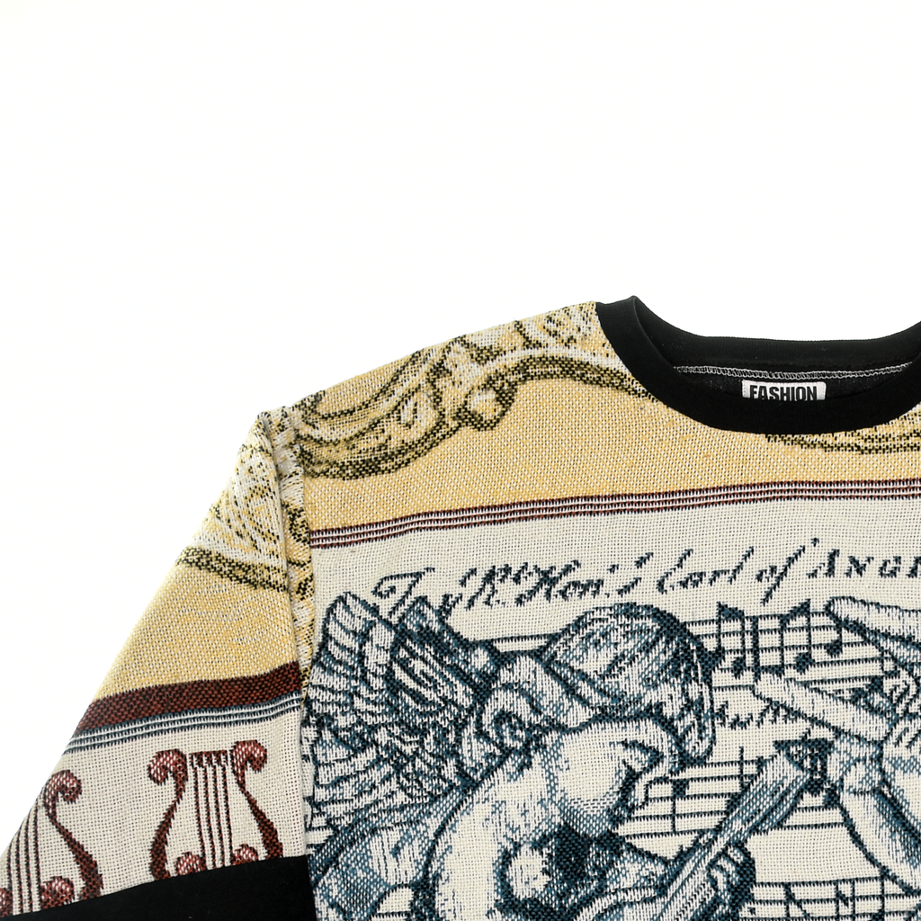 Musical Cherubim Full Tapestry Panel Pullover