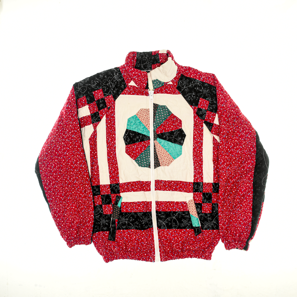 Vintage Red Classic Quilt Bomber