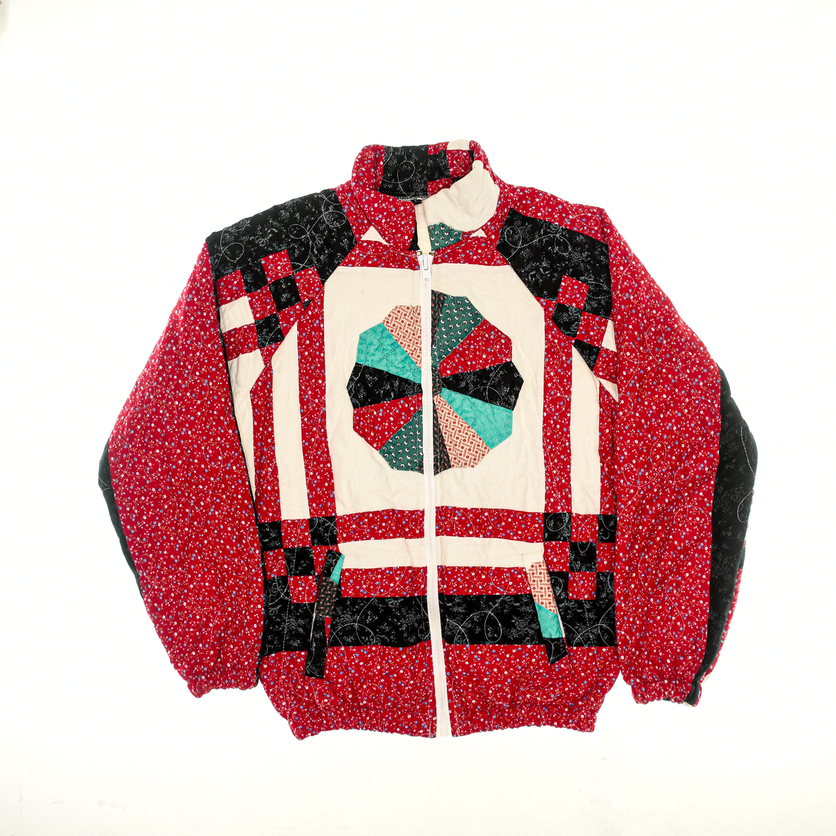 Vintage Red Classic Quilt Bomber