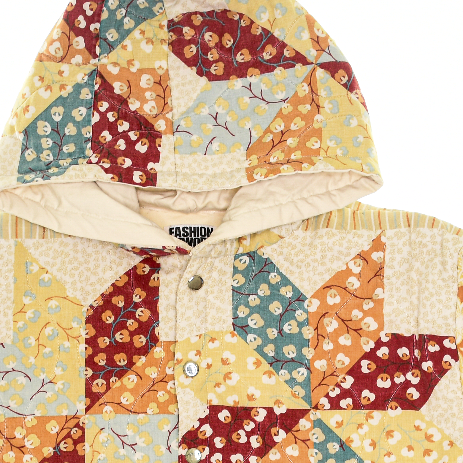 Red & Orange Star Coastal Nomad Quilt Hoodie