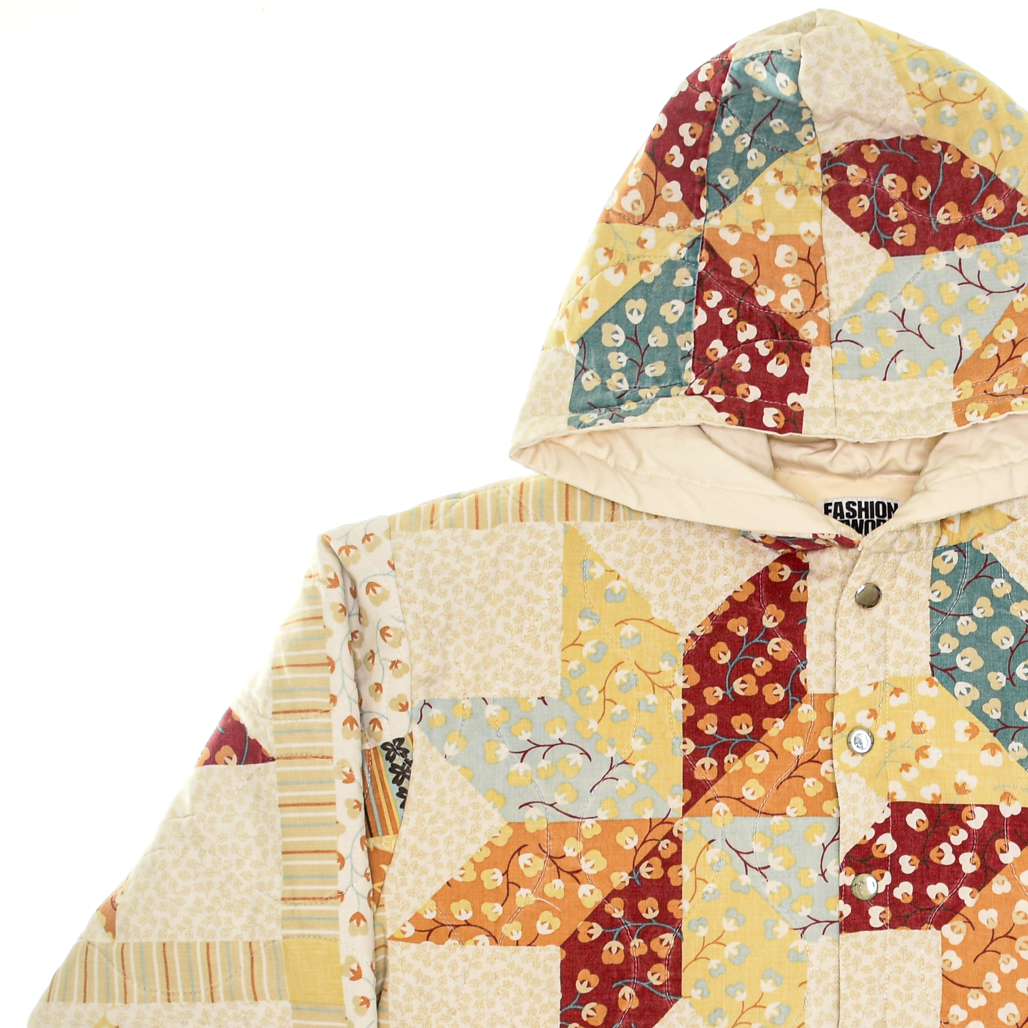 Red & Orange Star Coastal Nomad Quilt Hoodie