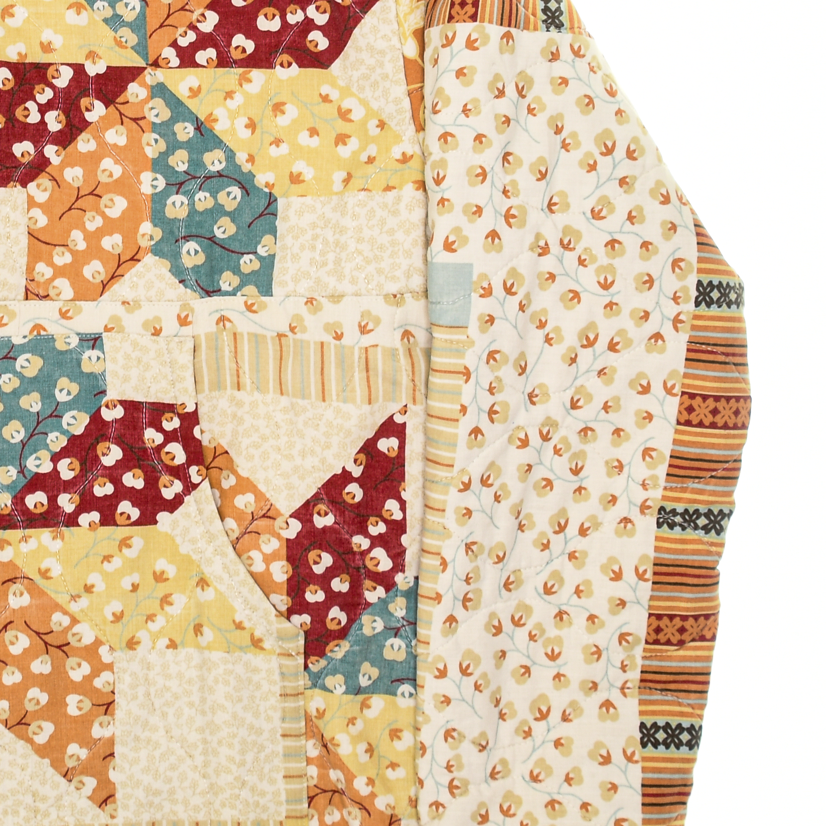 Red & Orange Star Coastal Nomad Quilt Hoodie
