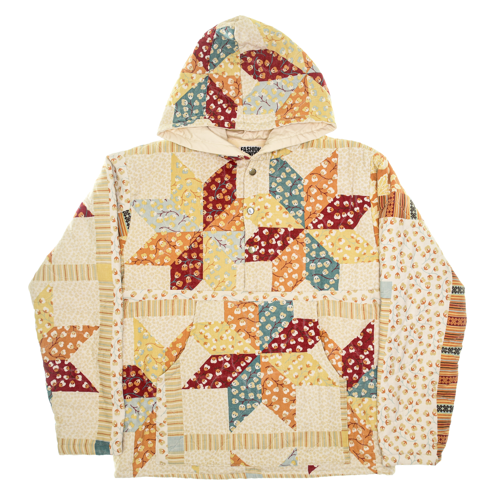 Red & Orange Star Coastal Nomad Quilt Hoodie