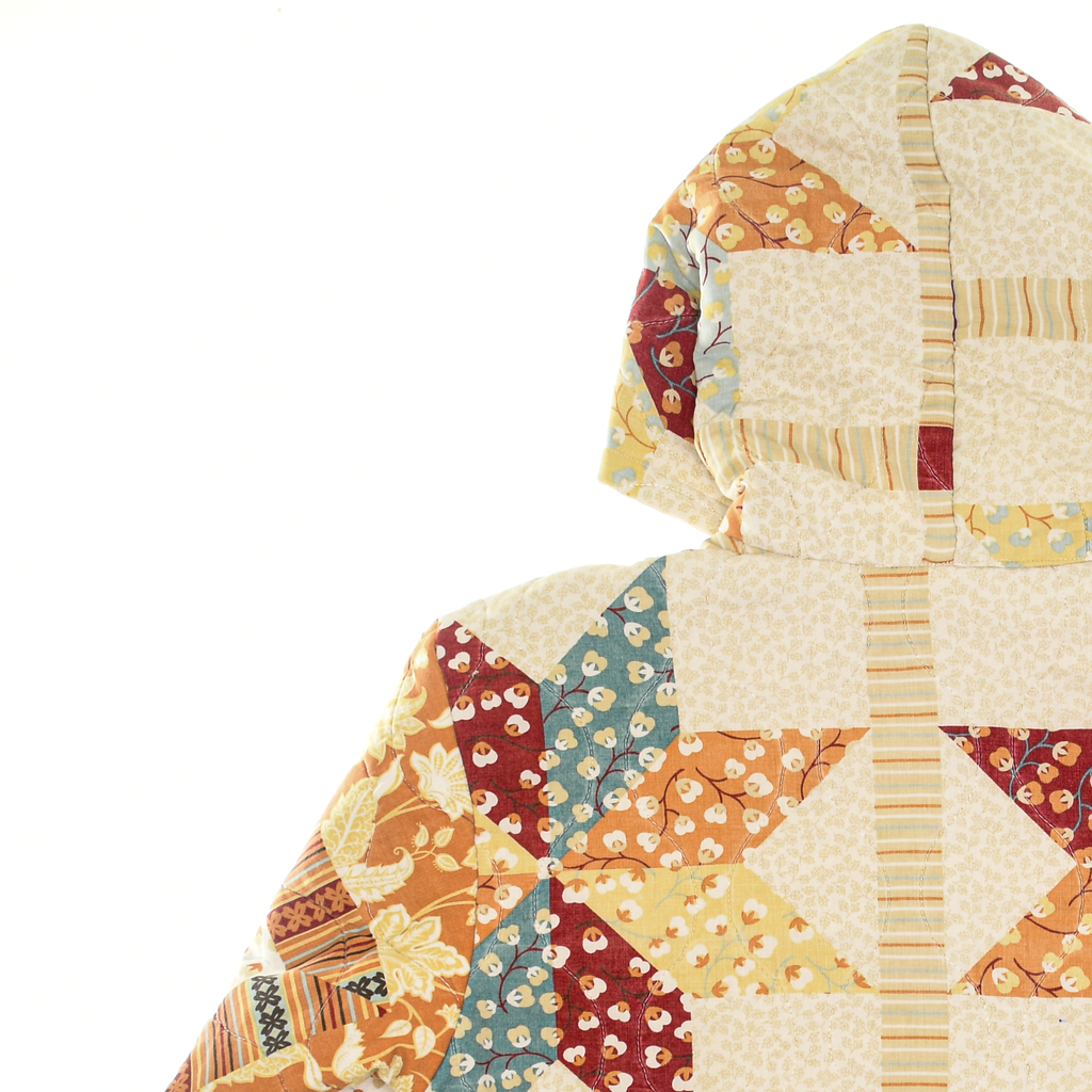 Red & Orange Star Coastal Nomad Quilt Hoodie